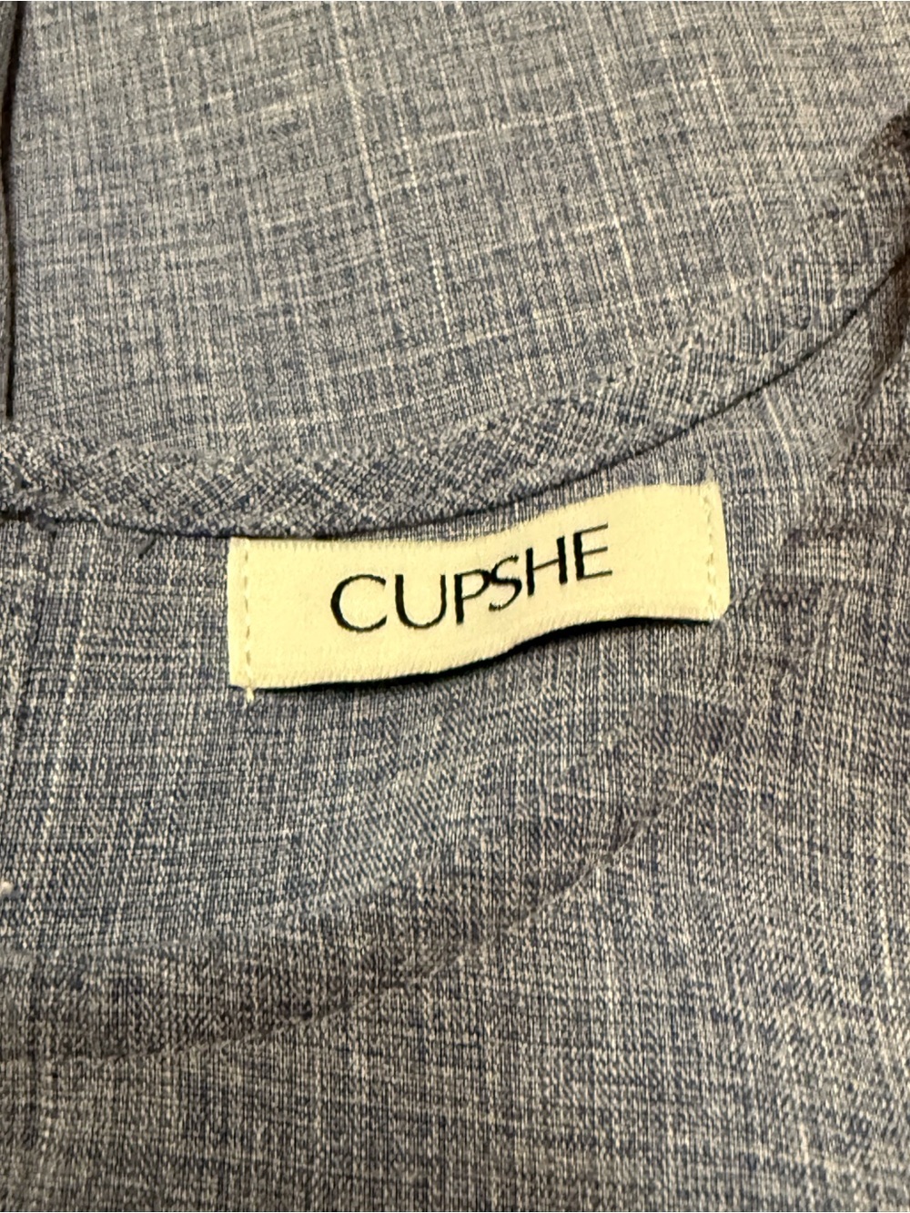 Cupshe Chambray Blue Sleeveless Smocked-Waist Dress - Picture 5 of 6